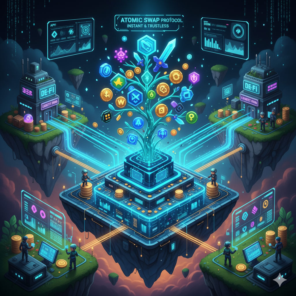 Схема работы атомарных свопов между игровыми токенами