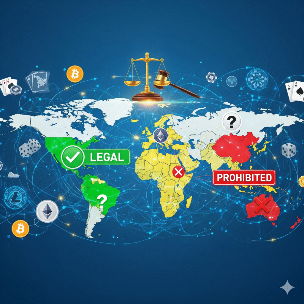 Карта регулирования криптовалютного гемблинга по странам