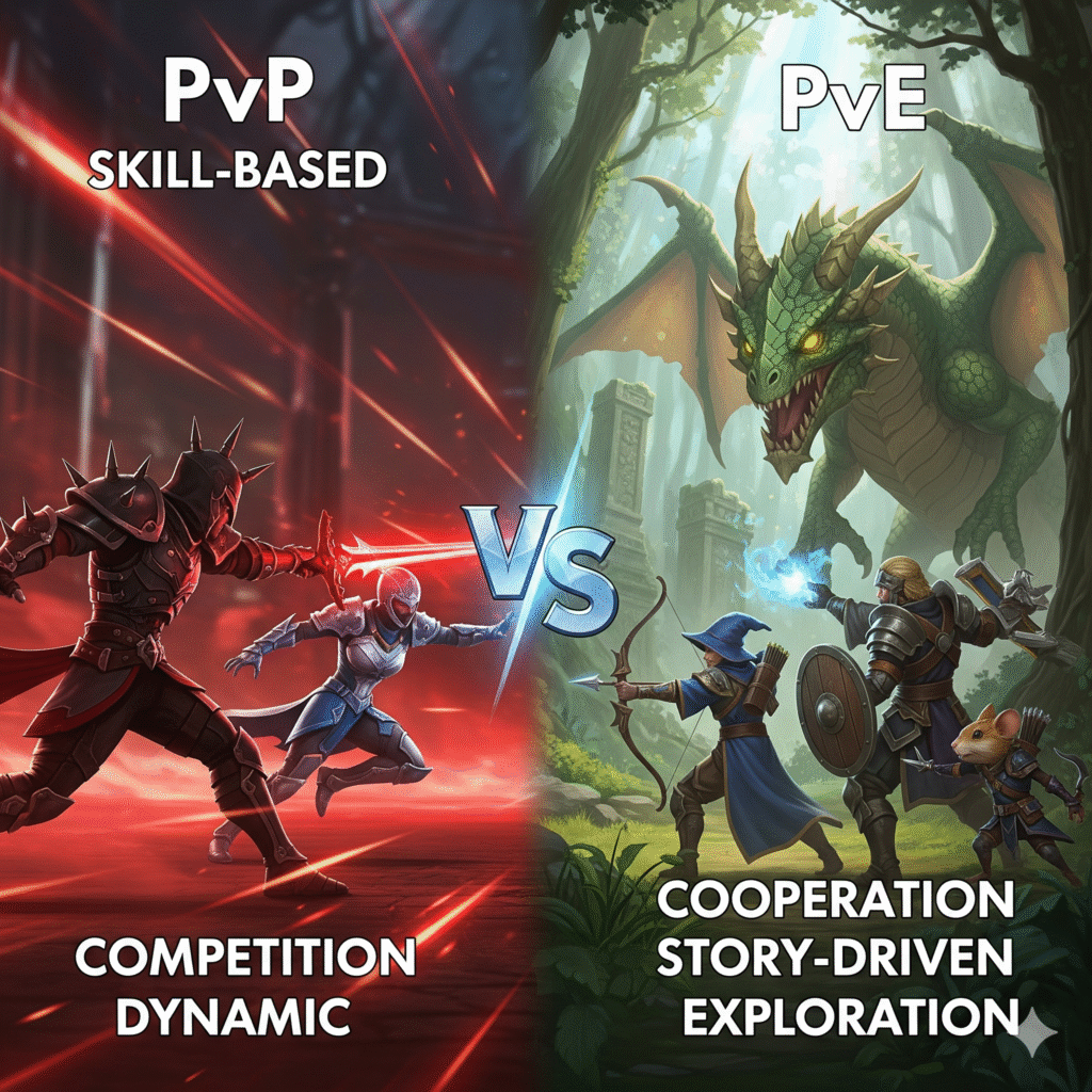 Сравнение PvP и PvE дизайна игр