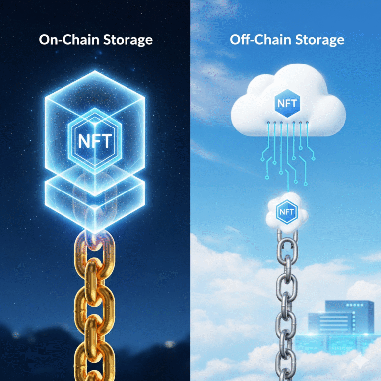 Сравнение on-chain и off-chain хранения NFT данных