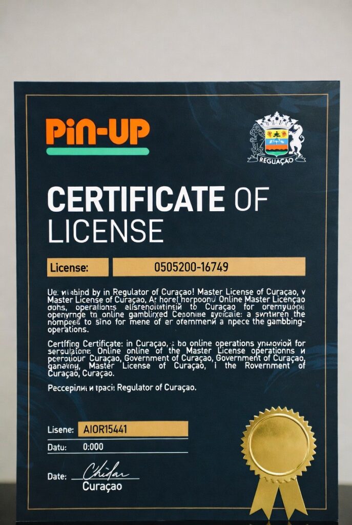 Сертификат лицензии Pin-Up казино от регулятора Кюрасао