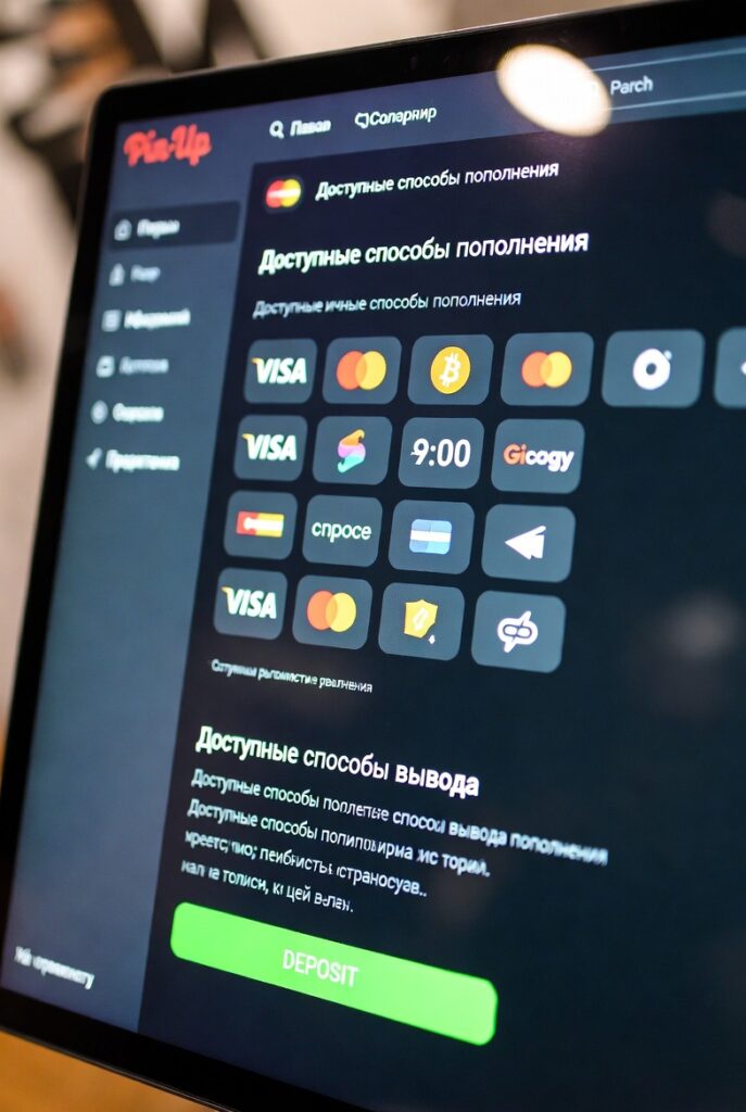 Доступные способы пополнения и вывода средств в Pin-Up
